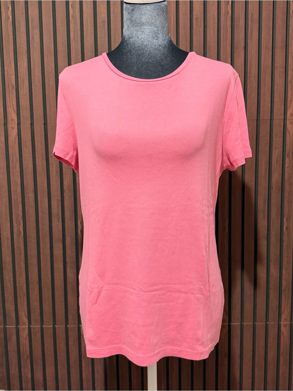 Talbots Pima Cotton Crewneck Tee Pink Size L